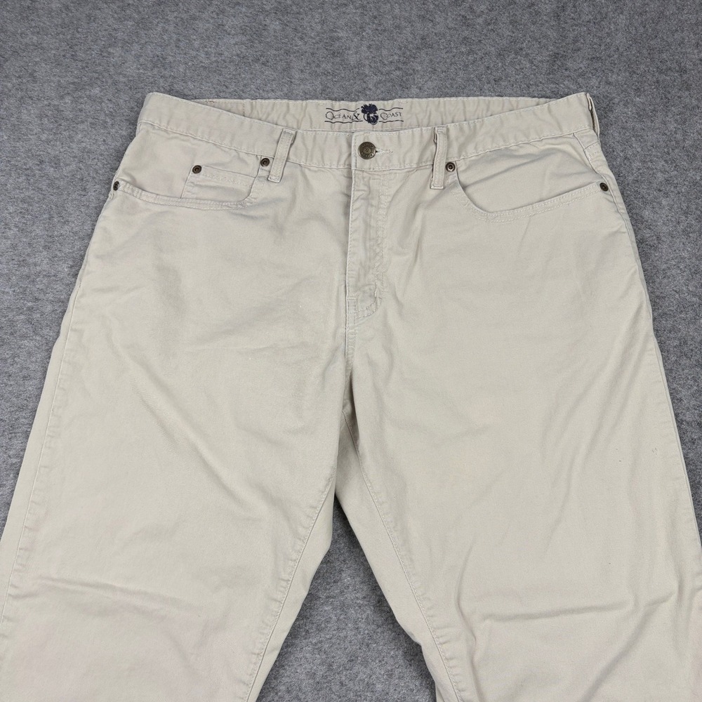 Ocean Coast Pants Mens 38x30 Beige Khaki Chino Straight Leg Outdoors Old Money